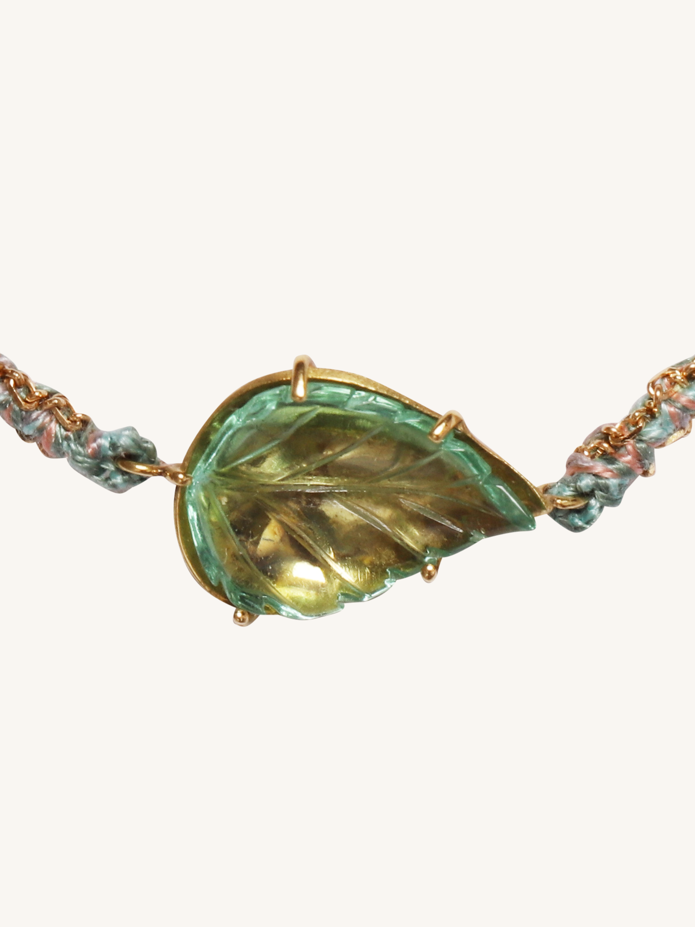 Maya Tourmaline Leaf Silk Bracelet