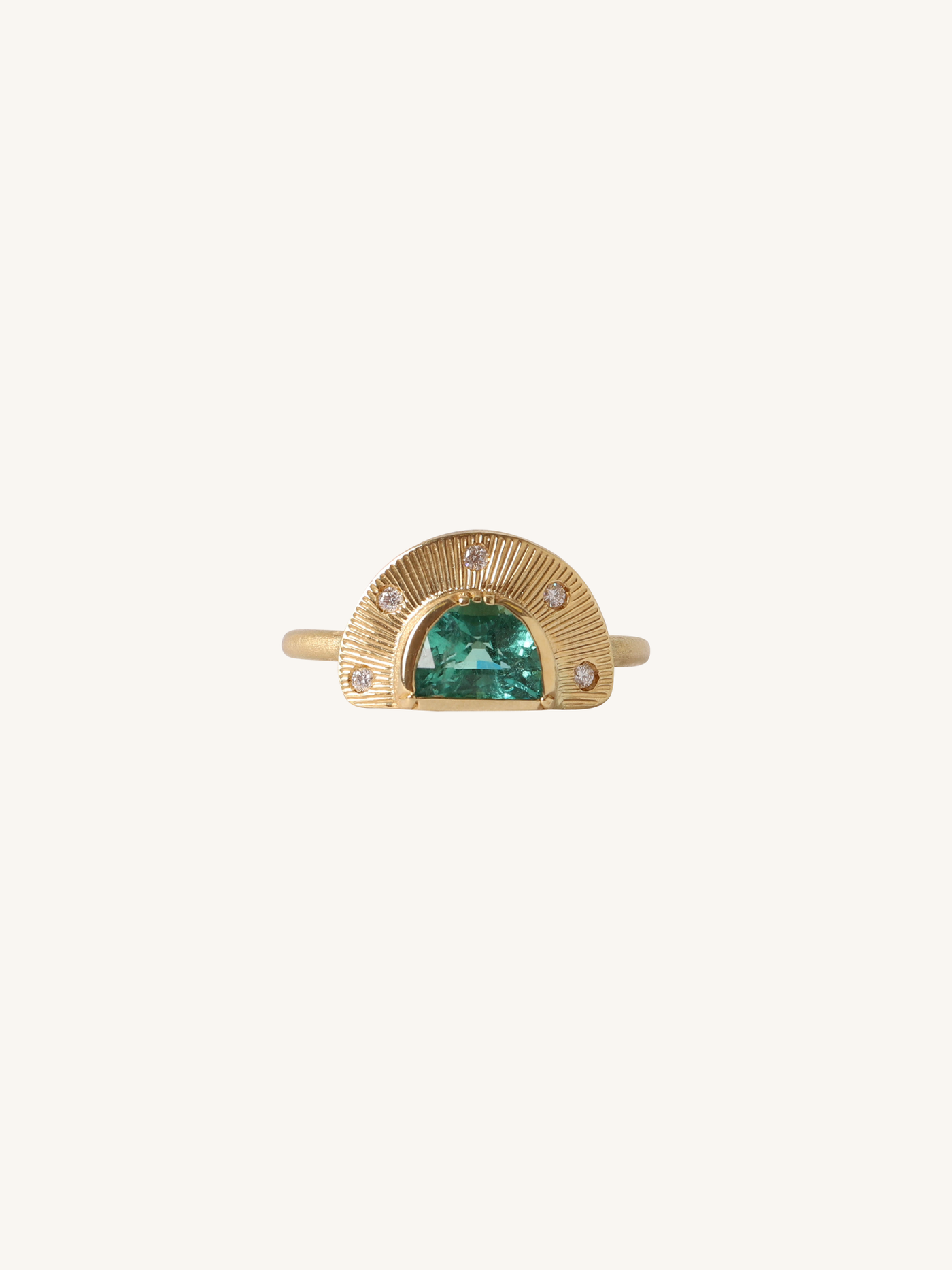Emerald Half Moon Ring
