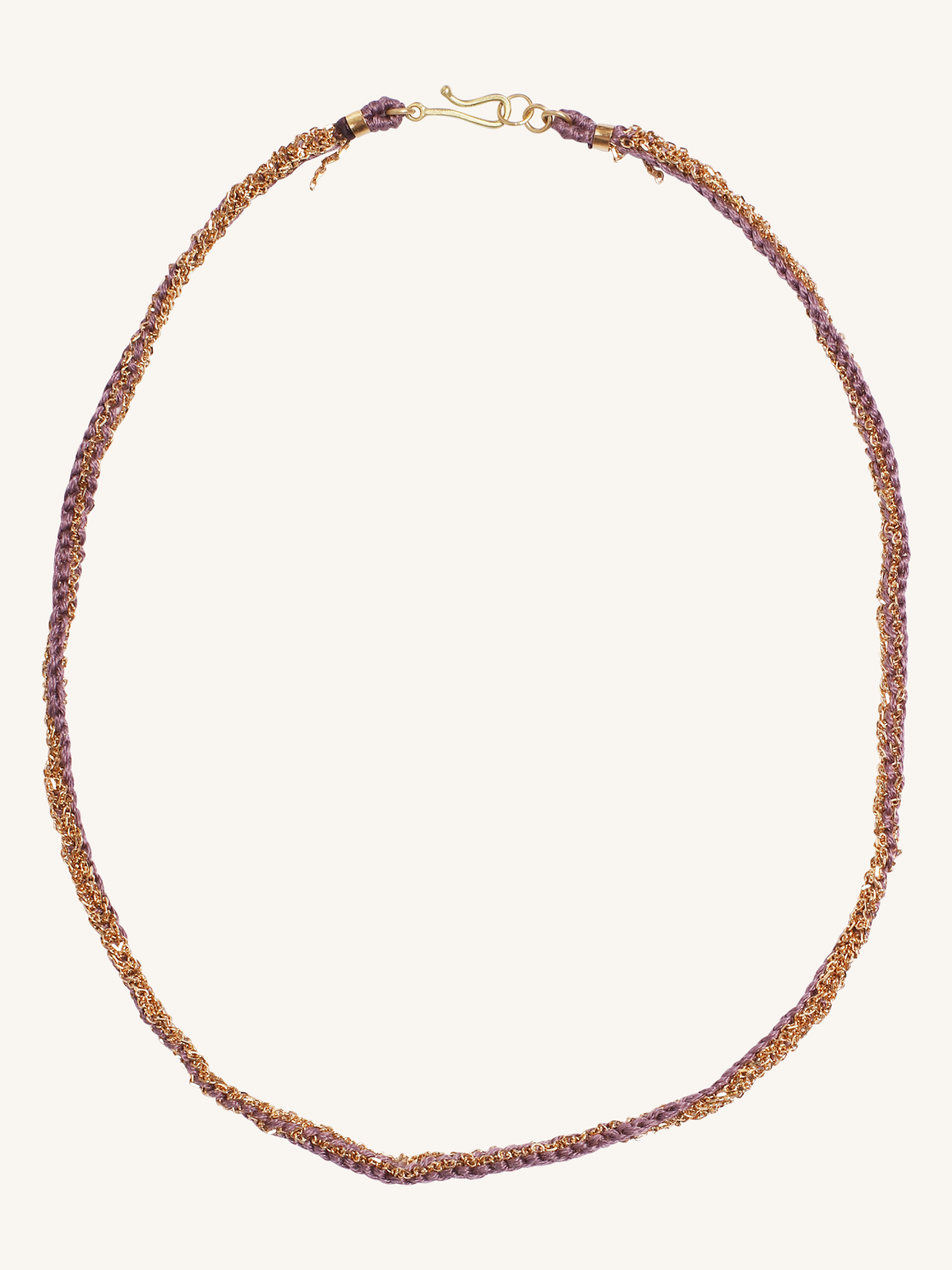 Lavender Silk & 18k Gold Necklace