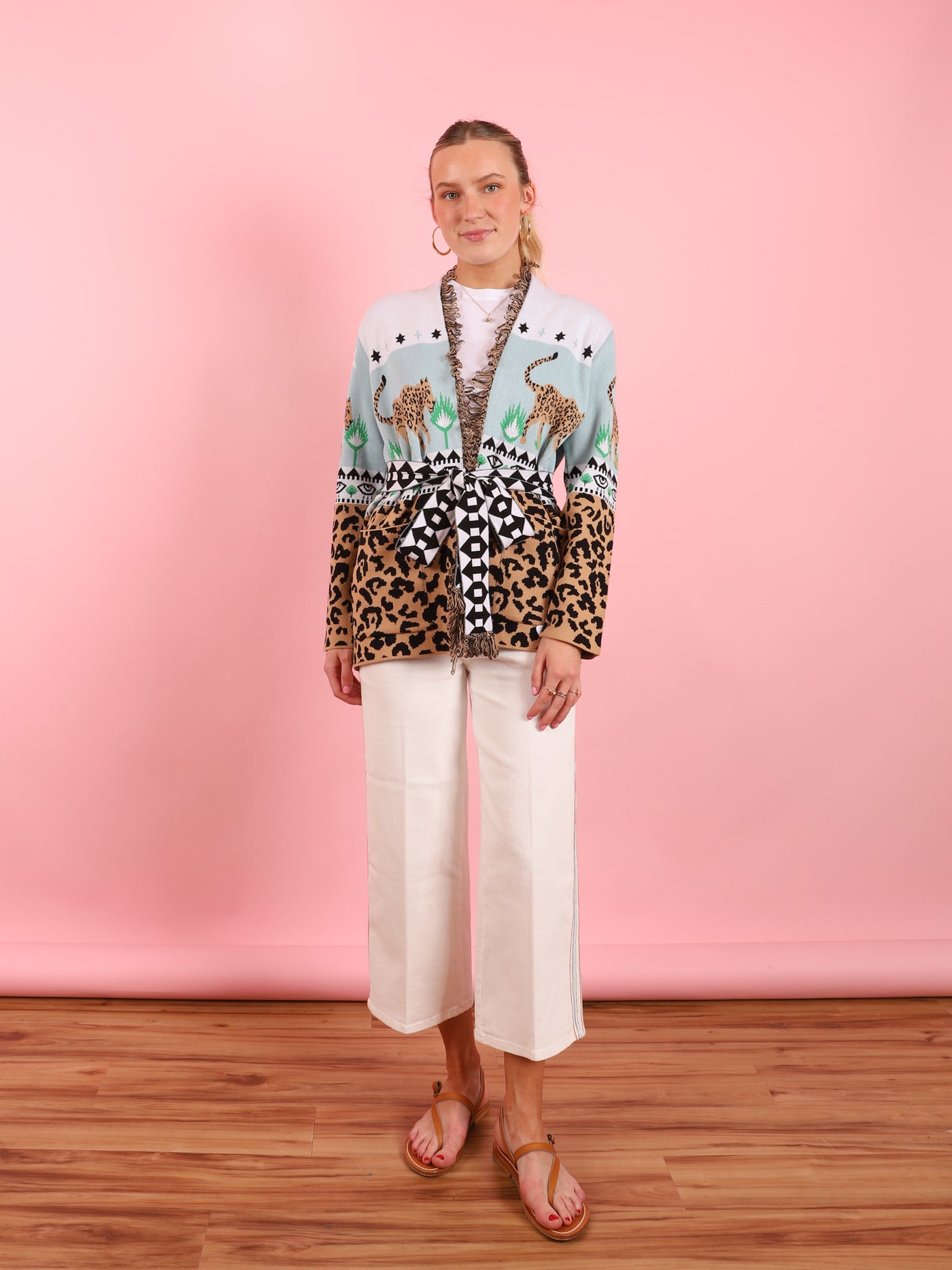 Leopard Jacquard Cardigan