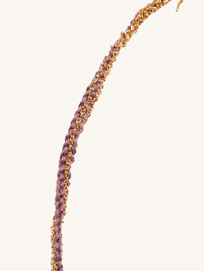 Lavender Silk & 18k Gold Necklace