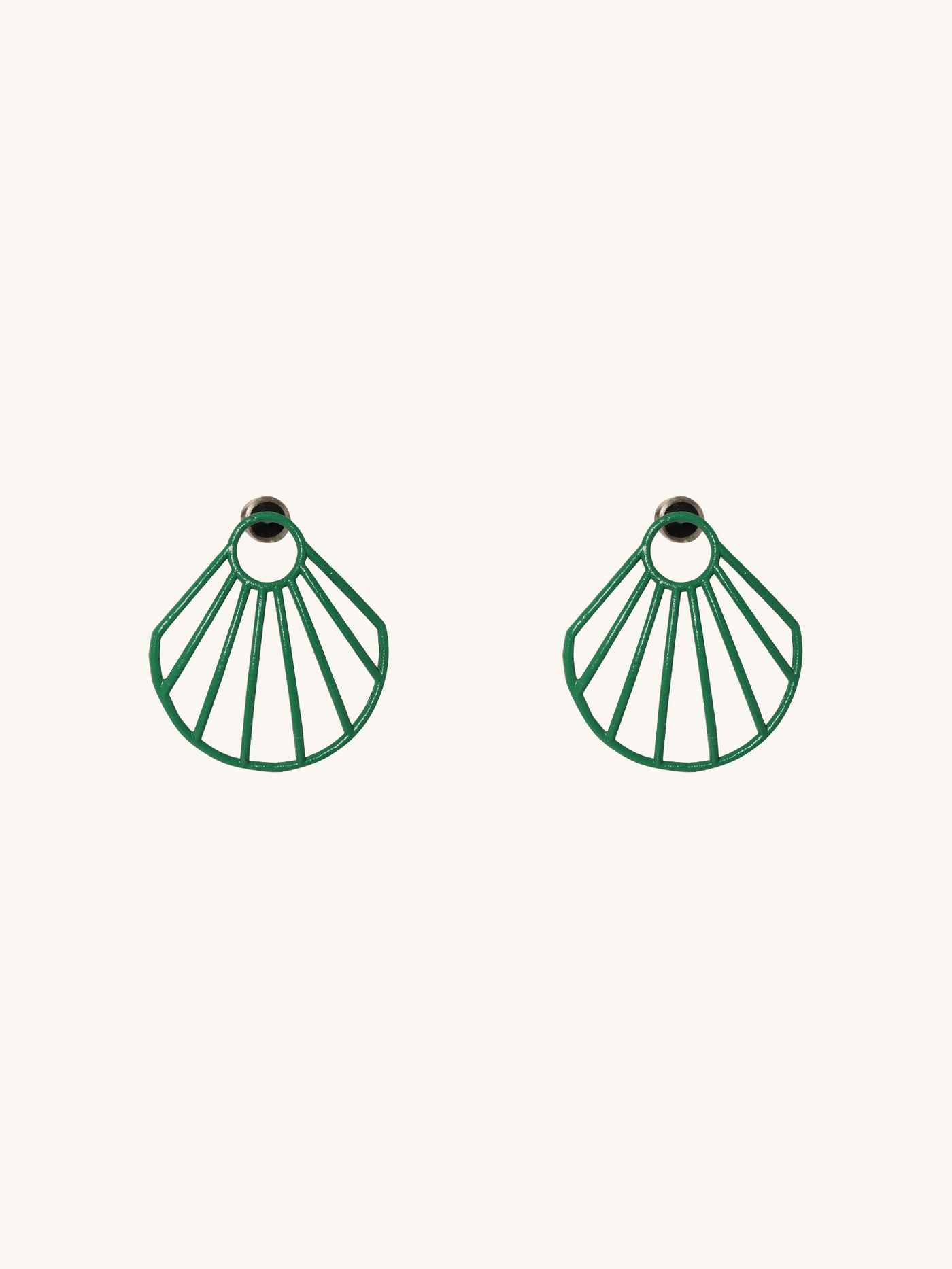 Green Small Clam Earrings