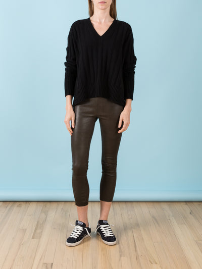 Army 3/4 Capri Leather Legging - CabanaCanary