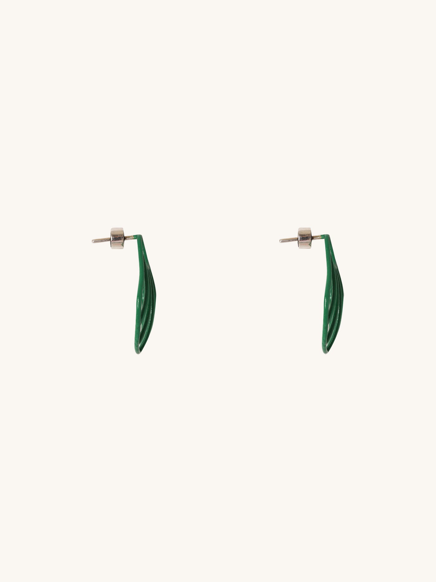 Green Small Clam Earrings