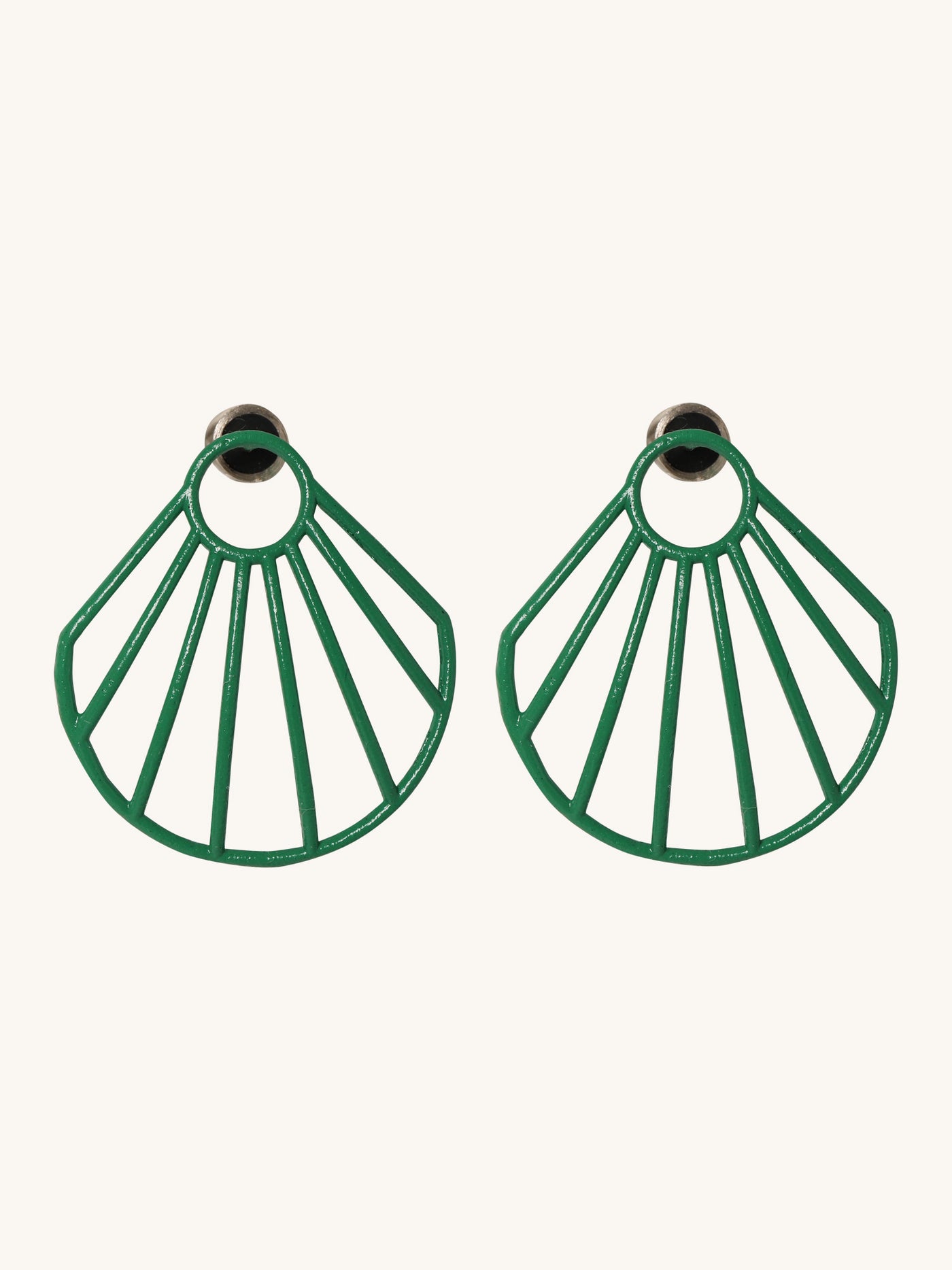 Green Small Clam Earrings