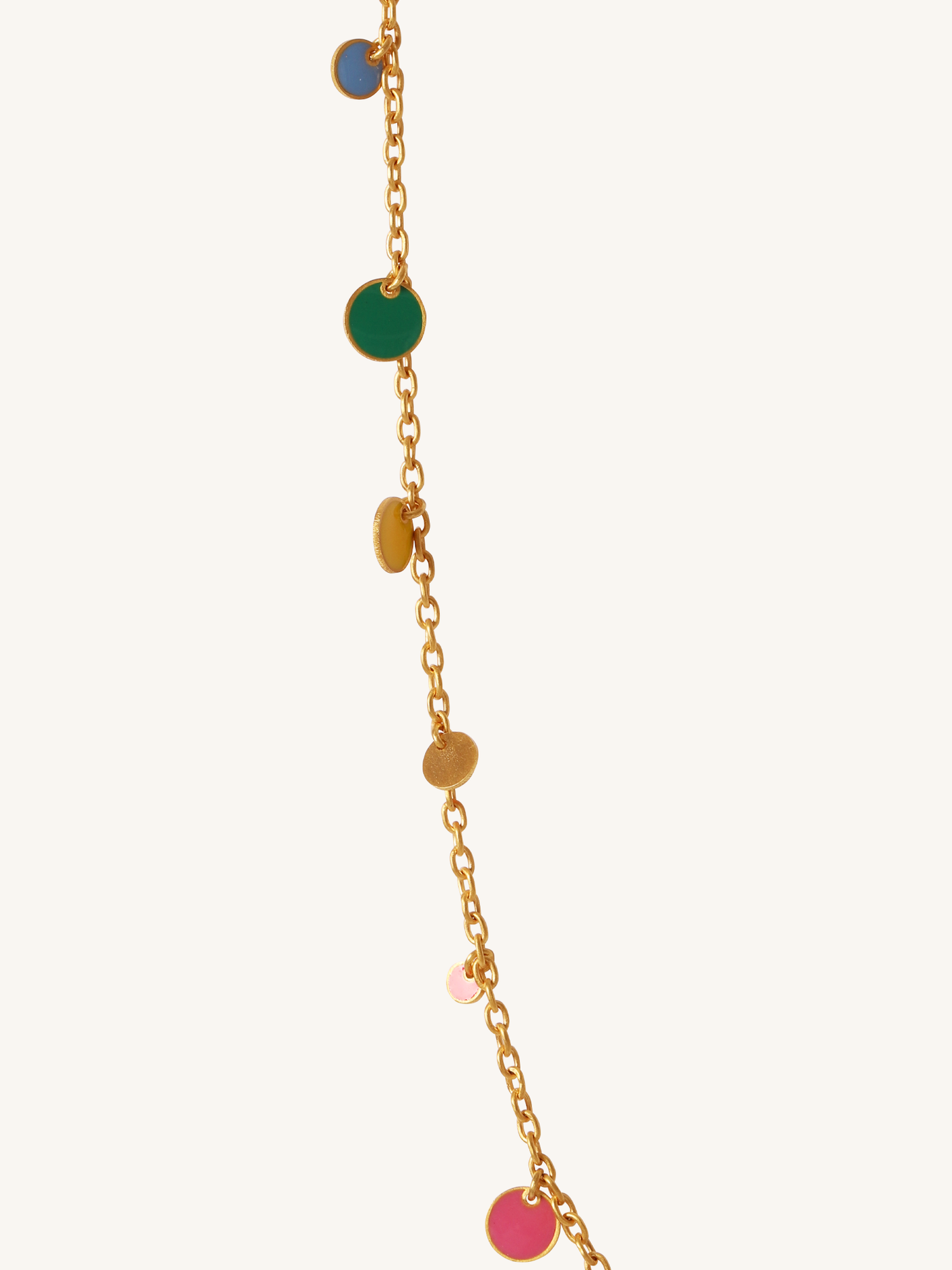 Gold Enamel Small Dangle Necklace