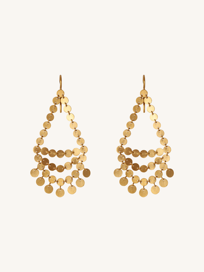 20k Yellow Gold Dancing Sequin Earrings