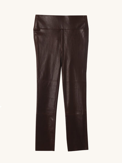 3/4 Kick Flare Leather Legging Chocolate