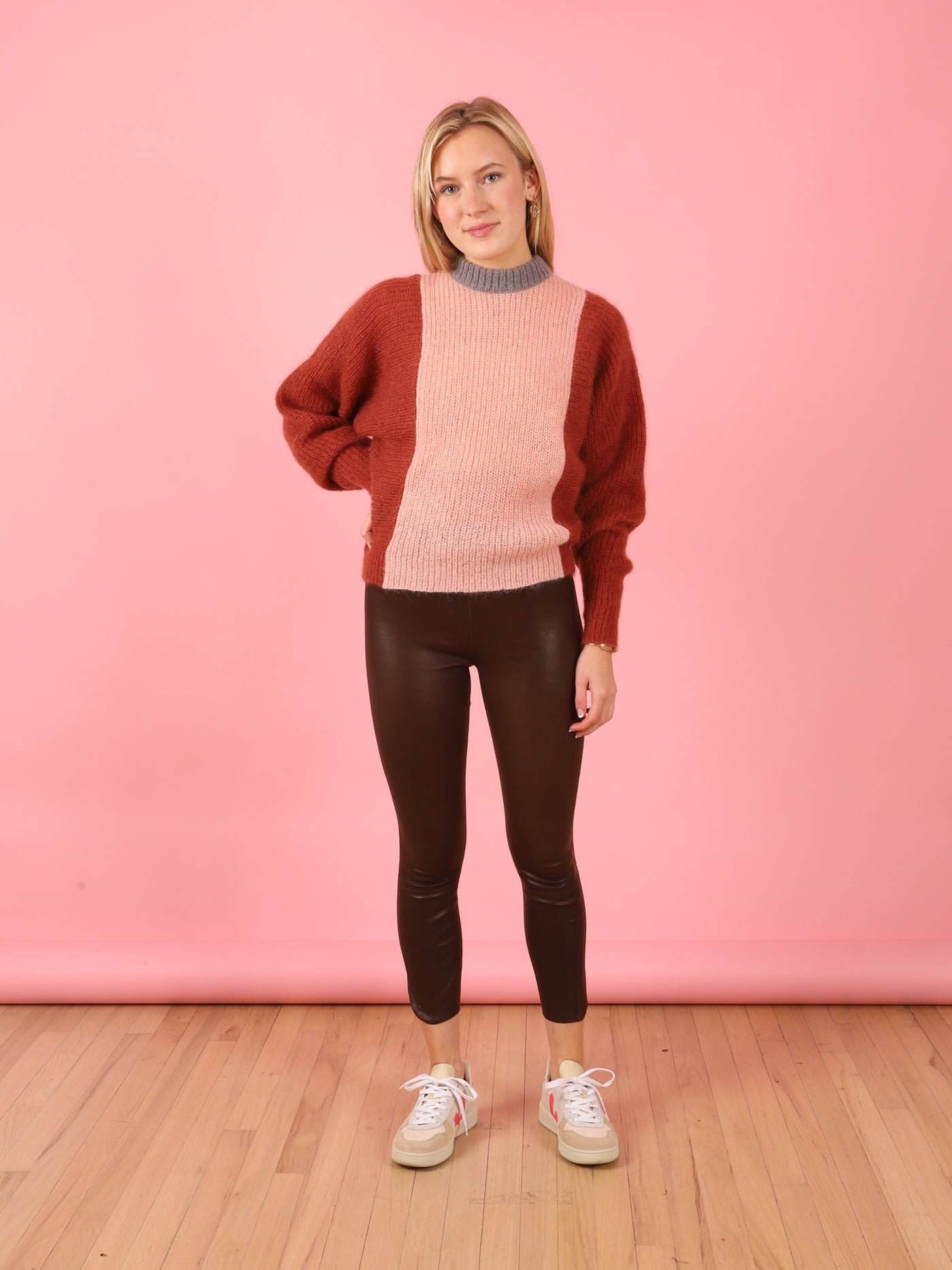 3/4 Kick Flare Leather Legging Chocolate