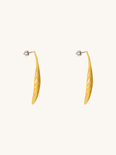 Yellow Large Clam Shell Earrings