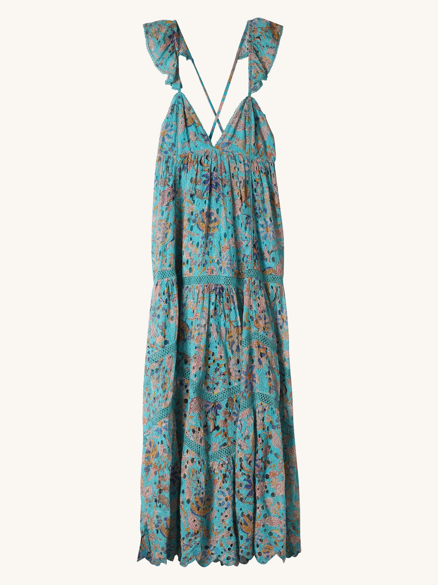 Turquoise Printed Maxi Dress