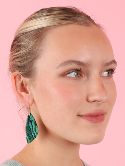 Malachite Azurite Wing Earrings